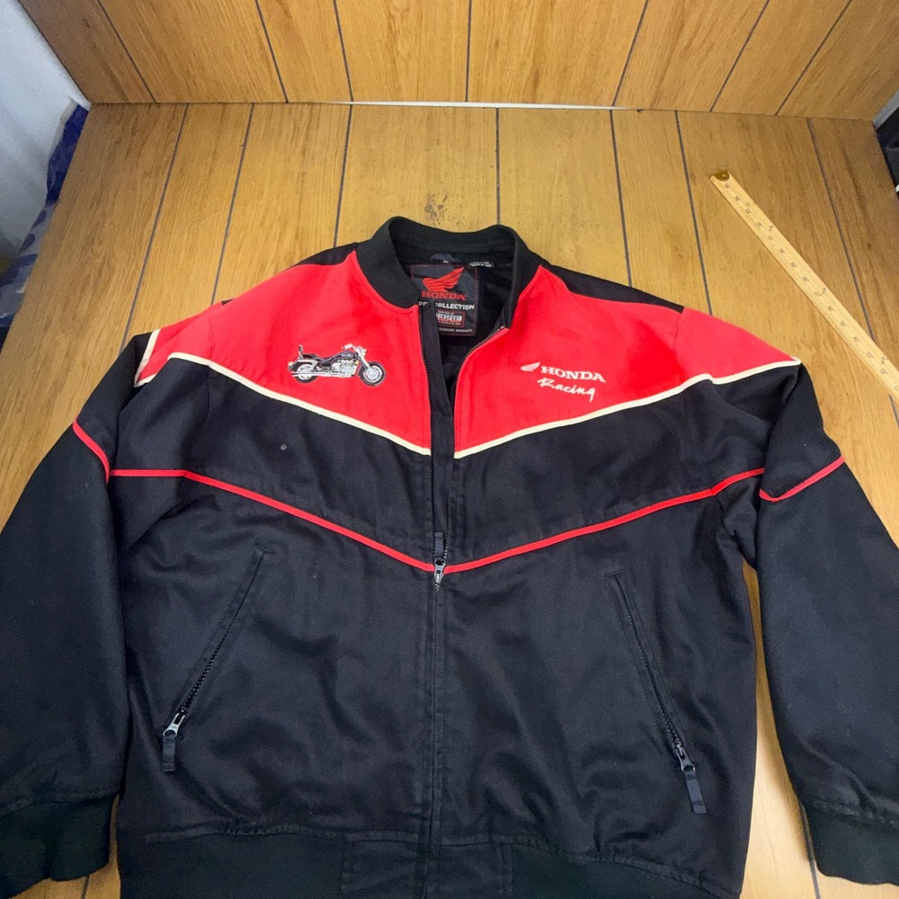 Honda Racing Rider Collection Motorcycle Jacket XL‎ Intersport Red Black Bomber